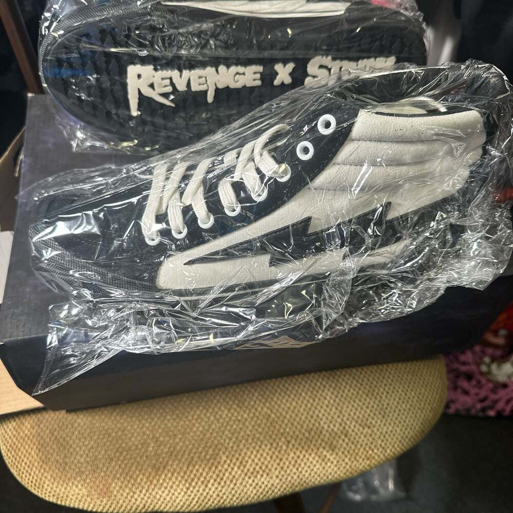 Revenge x Storm Vol. 2 High Top Black White Lightning Bolt Sneakers